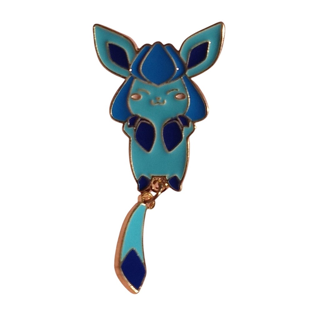 Nintendo Pokemon Cute Eevee Evolutions Glaceon Dangle Enamel Pin